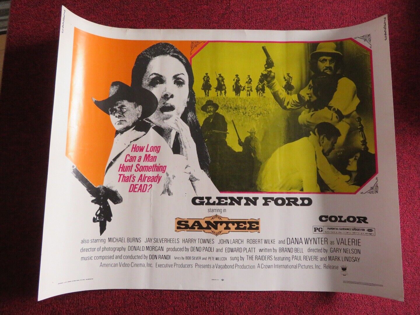 SANTEE US HALF SHEET (22"x 28") POSTER GLENN FORD MICHAEL BURNS 1973 Movie posters