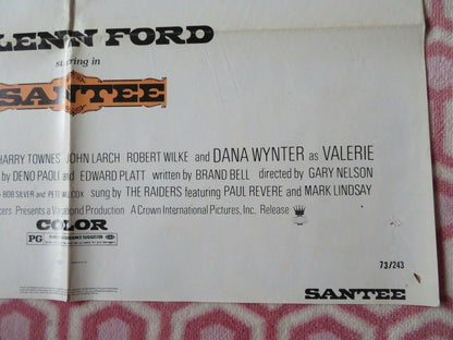 SANTEE US ONE SHEET POSTER GLEN FORD MICHAEL BURNS 1973 Movie posters