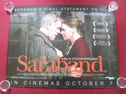 SARABAND UK QUAD ROLLED POSTER LIV ULLMANN ERLAND JOSEPHSON 2003 Rendezvous Cinema Movie posters