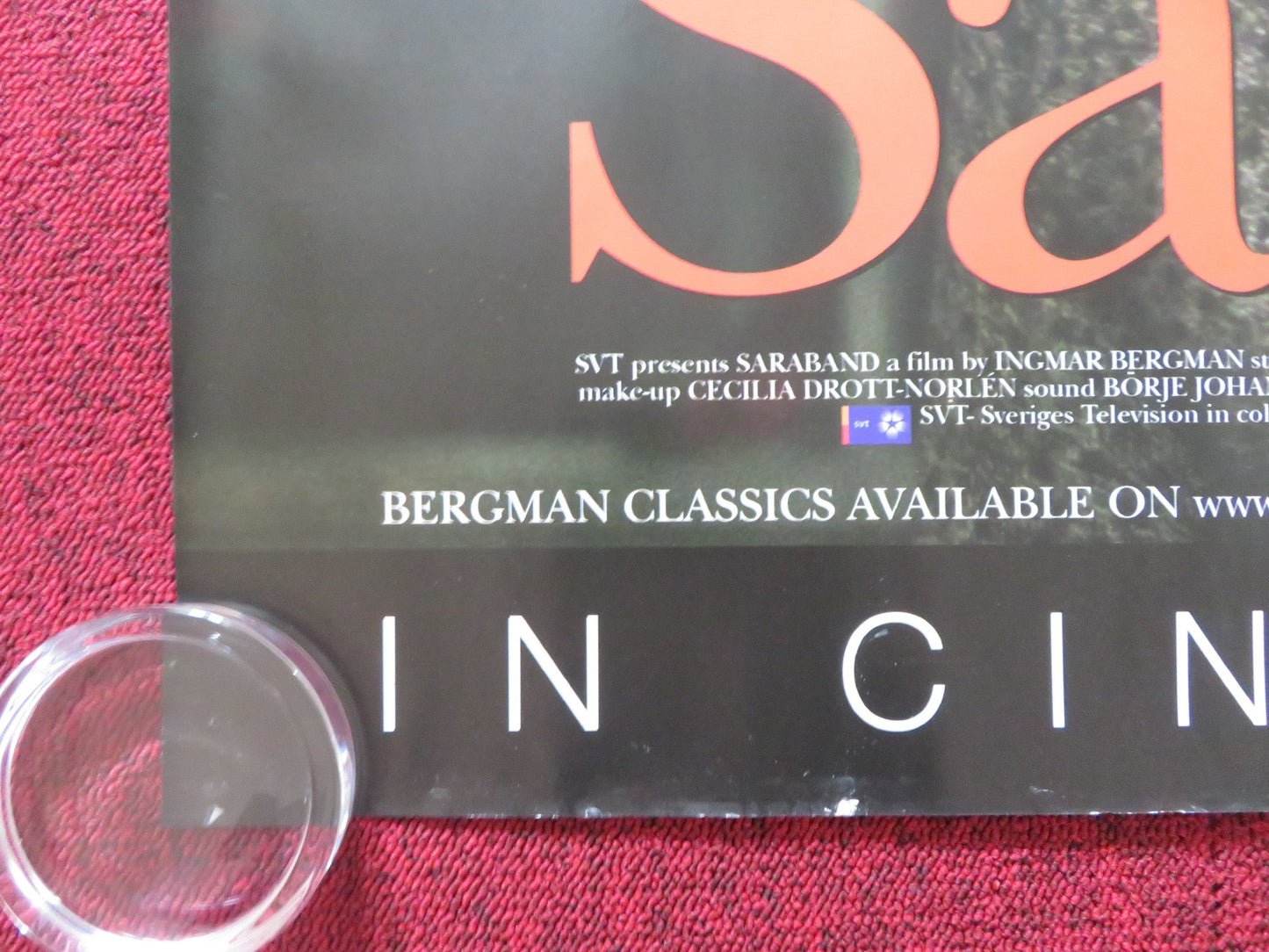 SARABAND UK QUAD ROLLED POSTER LIV ULLMANN ERLAND JOSEPHSON 2003 Rendezvous Cinema Movie posters