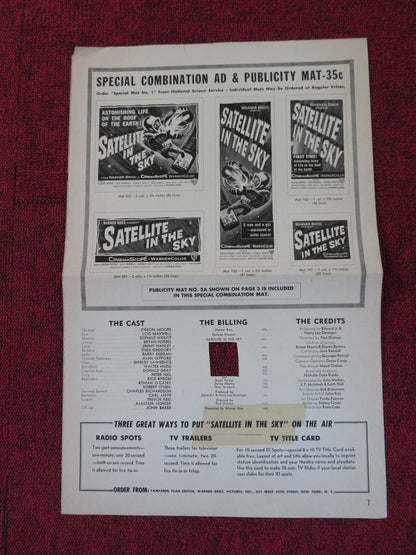 SATELLITE IN THE SKY FOLDED PRESS BOOK CUT WARNER BROS. KIERON MOORE 1956 Rendezvous Cinema Movie posters