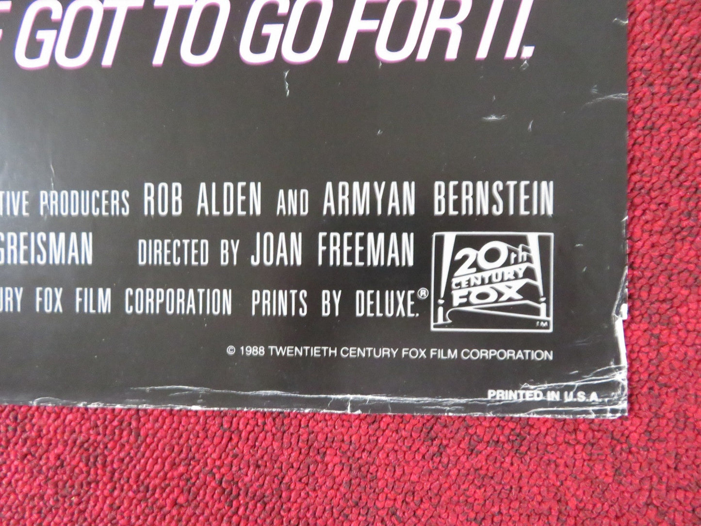 SATISFACTION FOLDED US ONE SHEET POSTER JUSTINE BATEMAN LIAM NEESON 1988 Rendezvous Cinema Movie posters