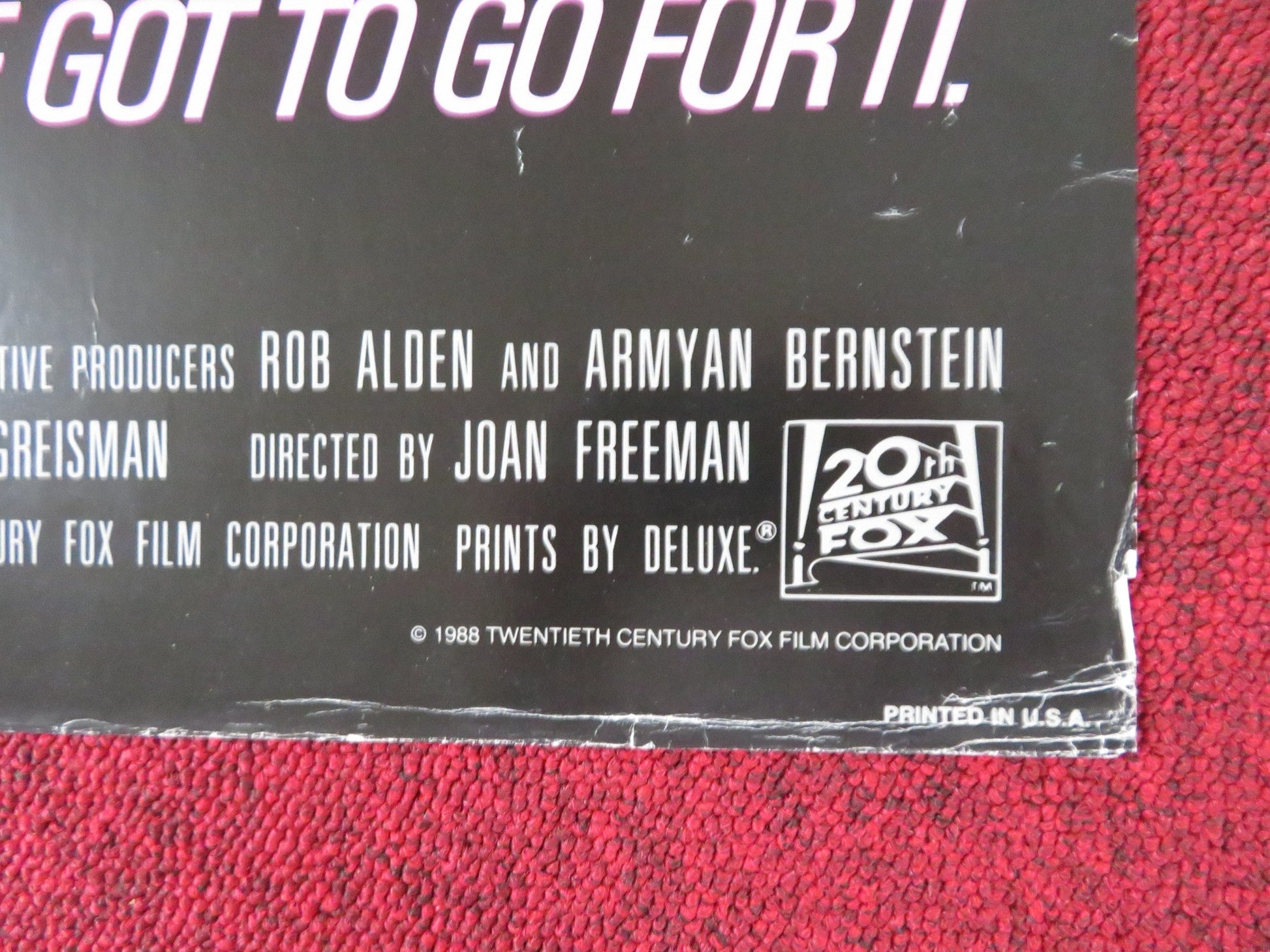 SATISFACTION FOLDED US ONE SHEET POSTER JUSTINE BATEMAN LIAM NEESON 1988 Rendezvous Cinema Movie posters