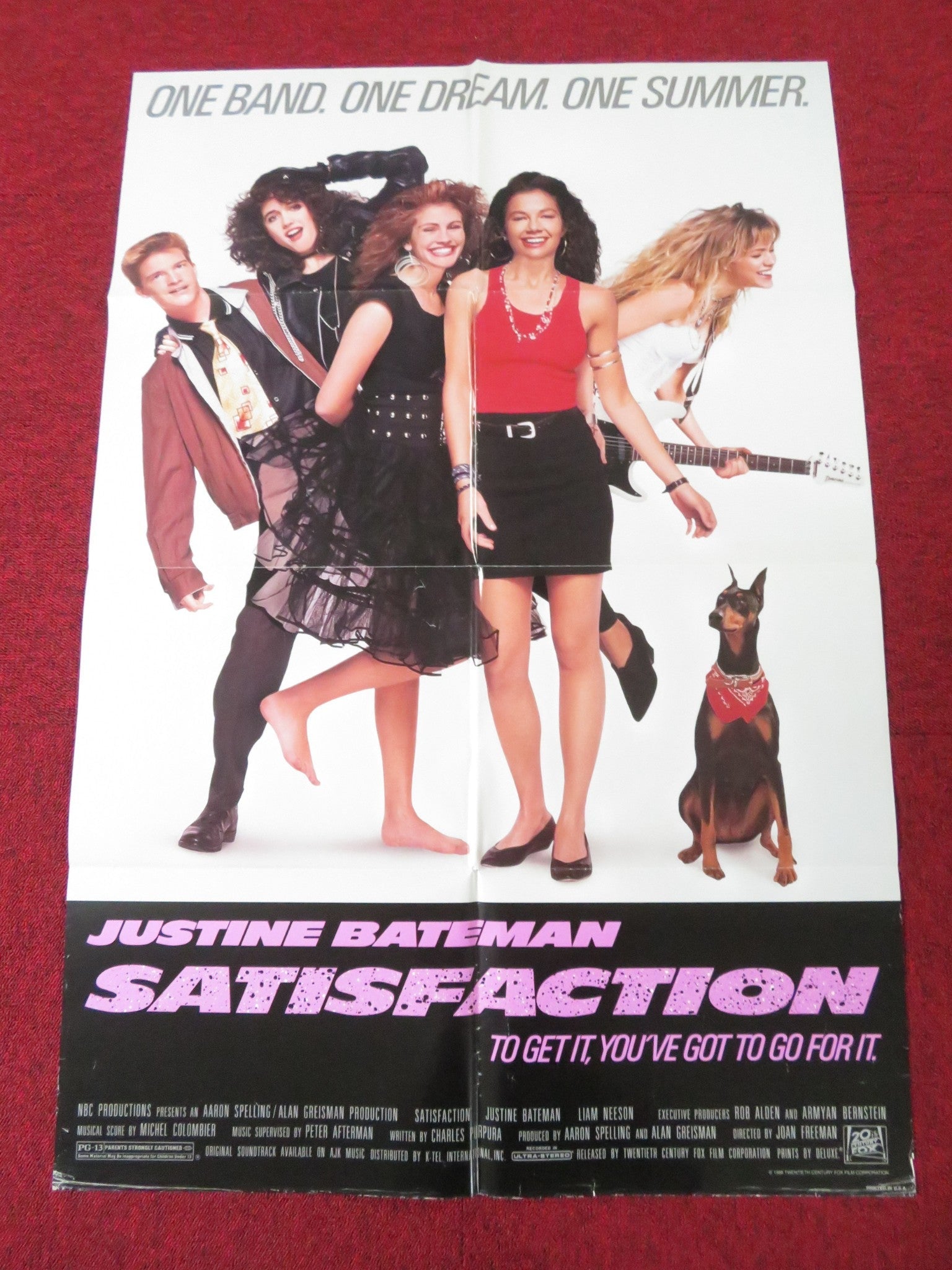 SATISFACTION FOLDED US ONE SHEET POSTER JUSTINE BATEMAN LIAM NEESON 1988 Rendezvous Cinema Movie posters