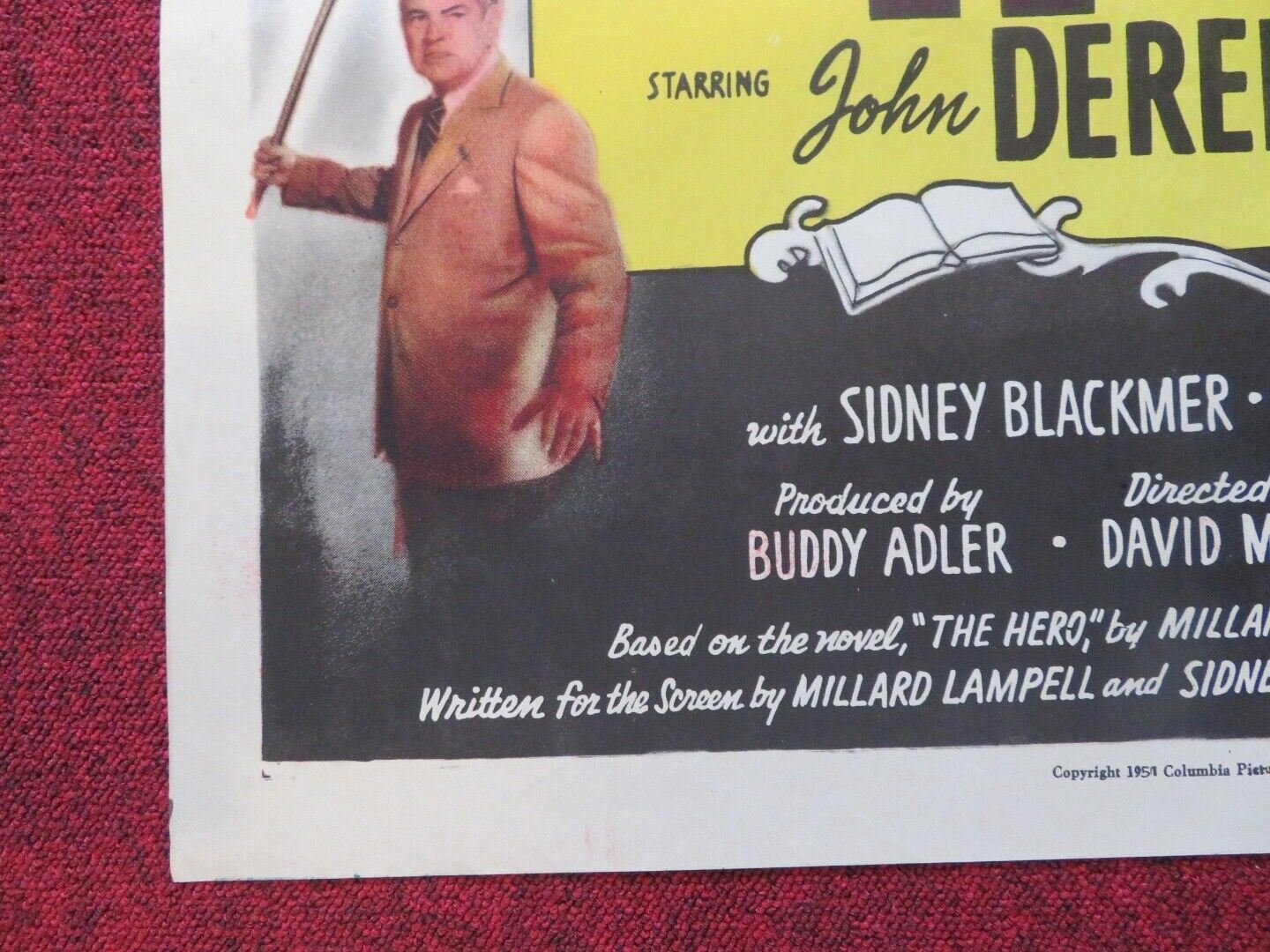 SATURDAY'S HERO FOLDED US ONE SHEET POSTER JOHN DEREK DONNA REED 1951 Movie posters