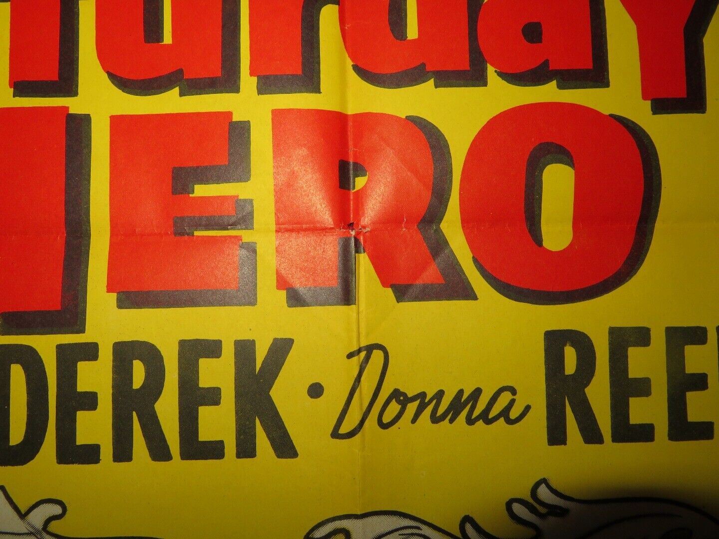 SATURDAY'S HERO FOLDED US ONE SHEET POSTER JOHN DEREK DONNA REED 1951 Movie posters