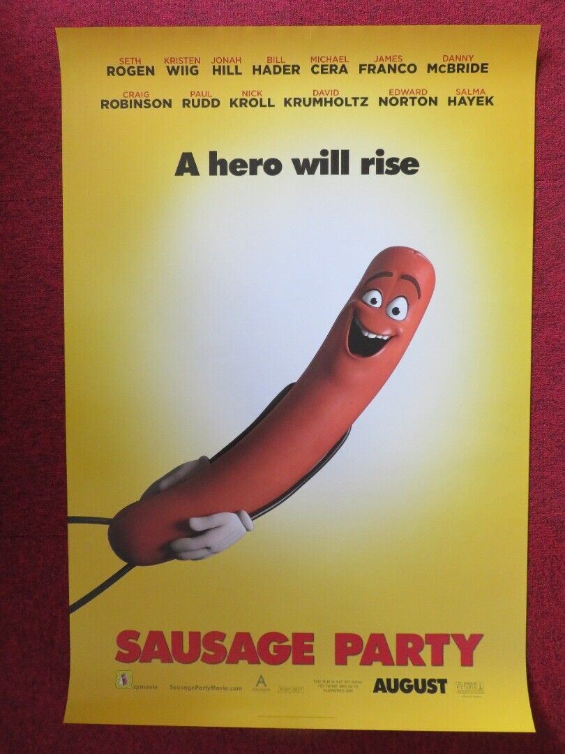 SAUSAGE PARTY US ONE SHEET ROLLED POSTER ALISTAIR ABELL IRIS APATOW 2016 Movie posters