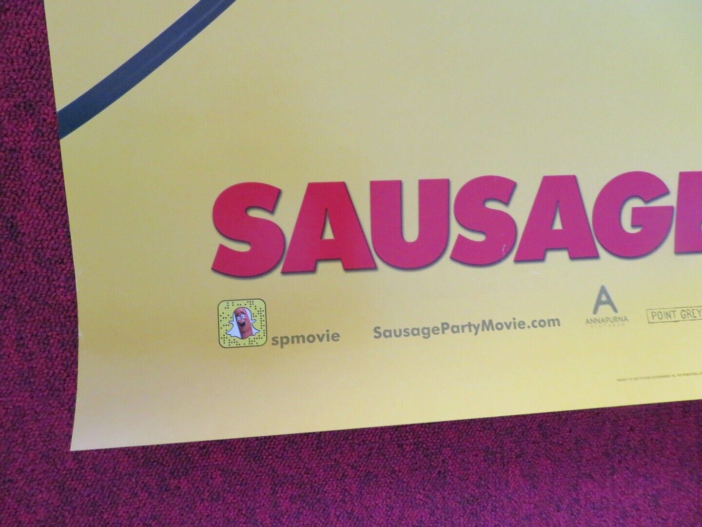 SAUSAGE PARTY US ONE SHEET ROLLED POSTER ALISTAIR ABELL IRIS APATOW 2016 Movie posters