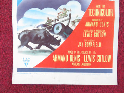SAVAGE SPLENDOR US INSERT (14"x 36") POSTER ARMAND DENIS LEWIS COTLOW 1949 Rendezvous Cinema Movie posters