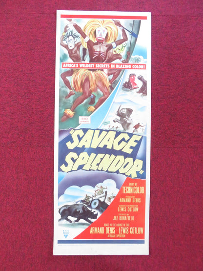 SAVAGE SPLENDOR US INSERT (14"x 36") POSTER ARMAND DENIS LEWIS COTLOW 1949 Rendezvous Cinema Movie posters