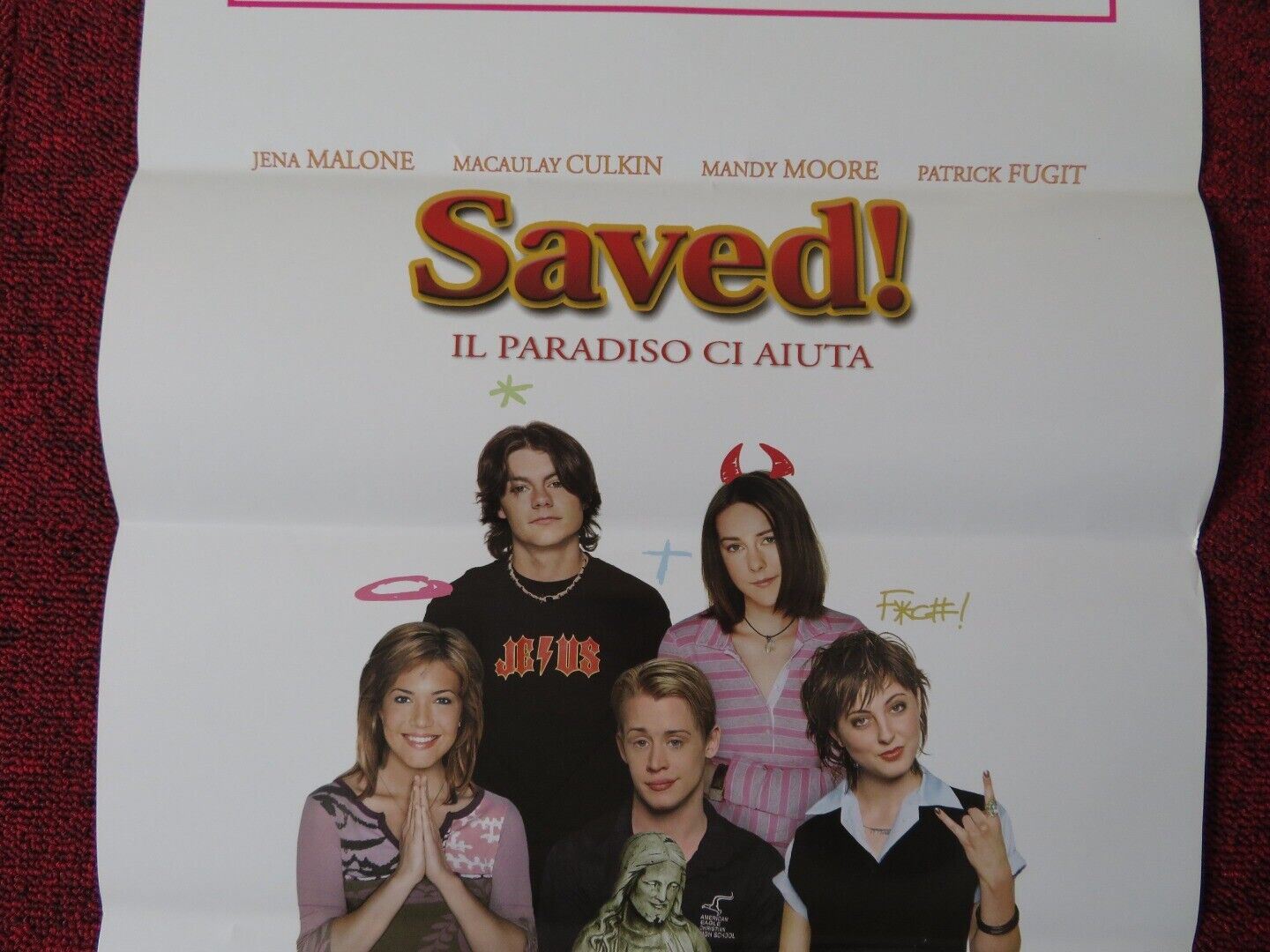 SAVED ITALIAN LOCANDINA (27.5"x13") POSTER MACAULAY CULKIN MANDY MOORE 2004 Movie posters