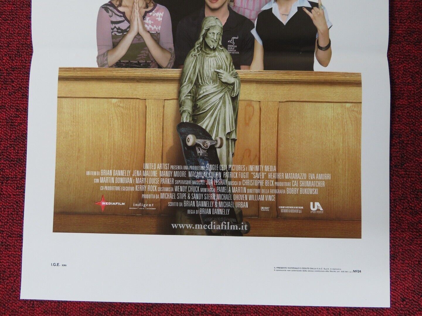 SAVED ITALIAN LOCANDINA (27.5"x13") POSTER MACAULAY CULKIN MANDY MOORE 2004 Movie posters