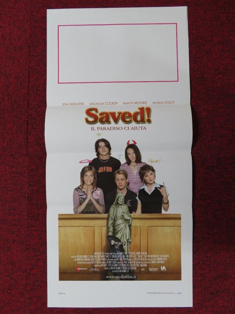 SAVED ITALIAN LOCANDINA (27.5"x13") POSTER MACAULAY CULKIN MANDY MOORE 2004 Movie posters