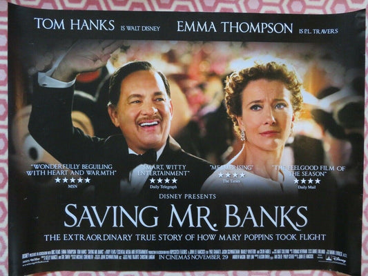 SAVING MR. BANKS QUAD (30"x 40") ROLLED POSTER TOM HANKS EMMA THOMPSON DISNEY Movie posters