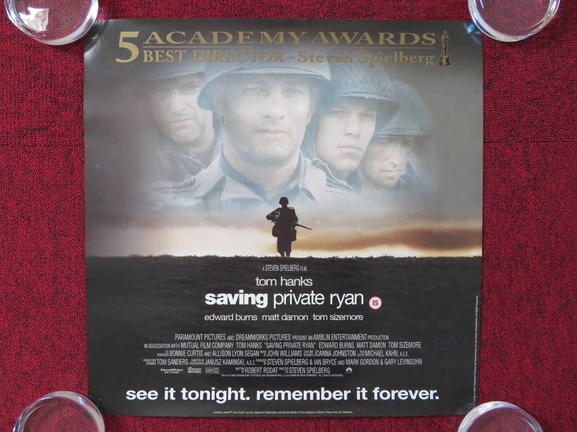 SAVING PRIVATE RYAN VHS VIDEO POSTER SPIELBERG TOM HANKS MATT DAMON 1998 Rendezvous Cinema Movie posters