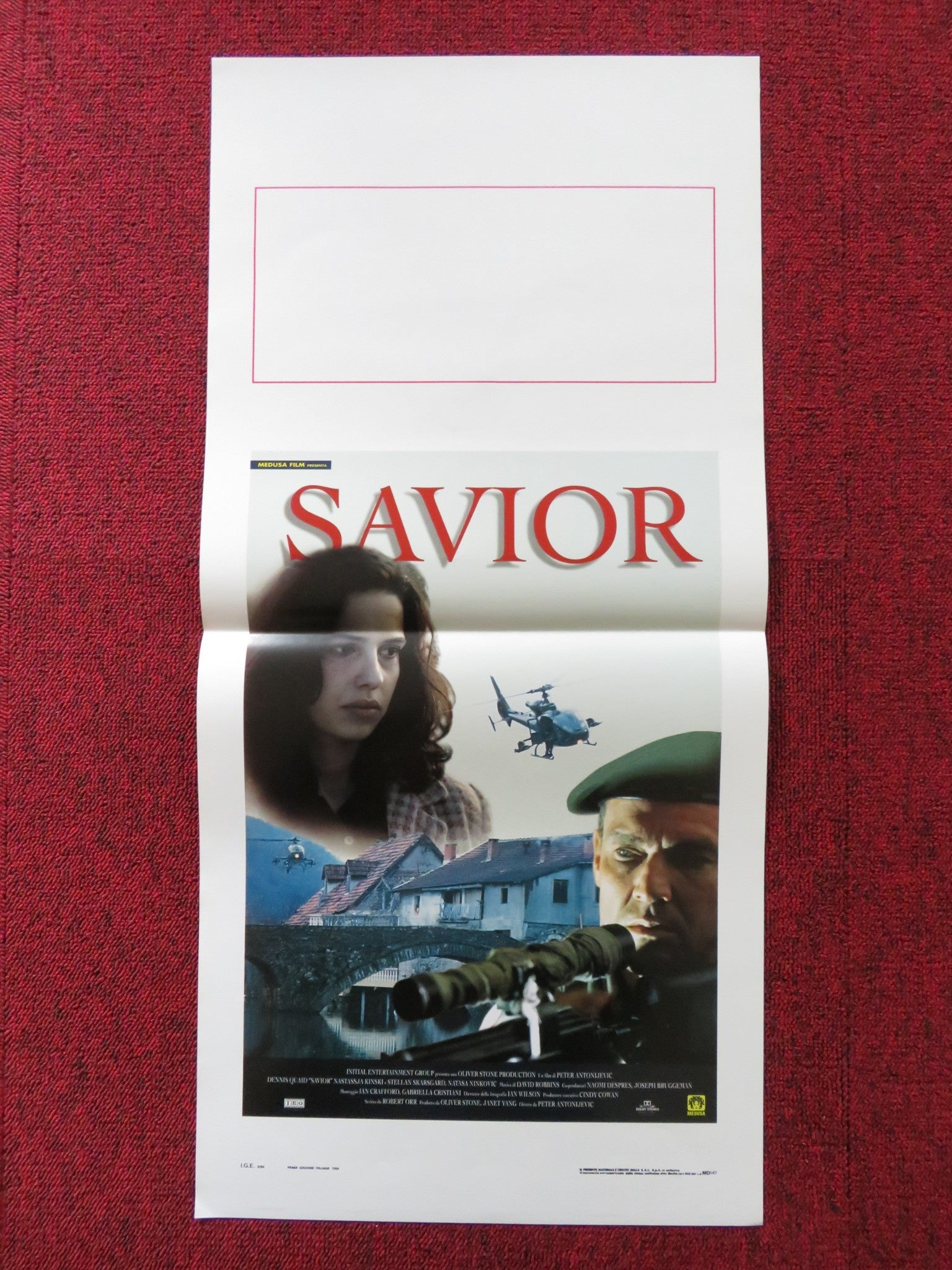 SAVIOR ITALIAN LOCANDINA POSTER DENNIS QUAID NASTASSJA KINSKI 1998 Rendezvous Cinema Movie posters