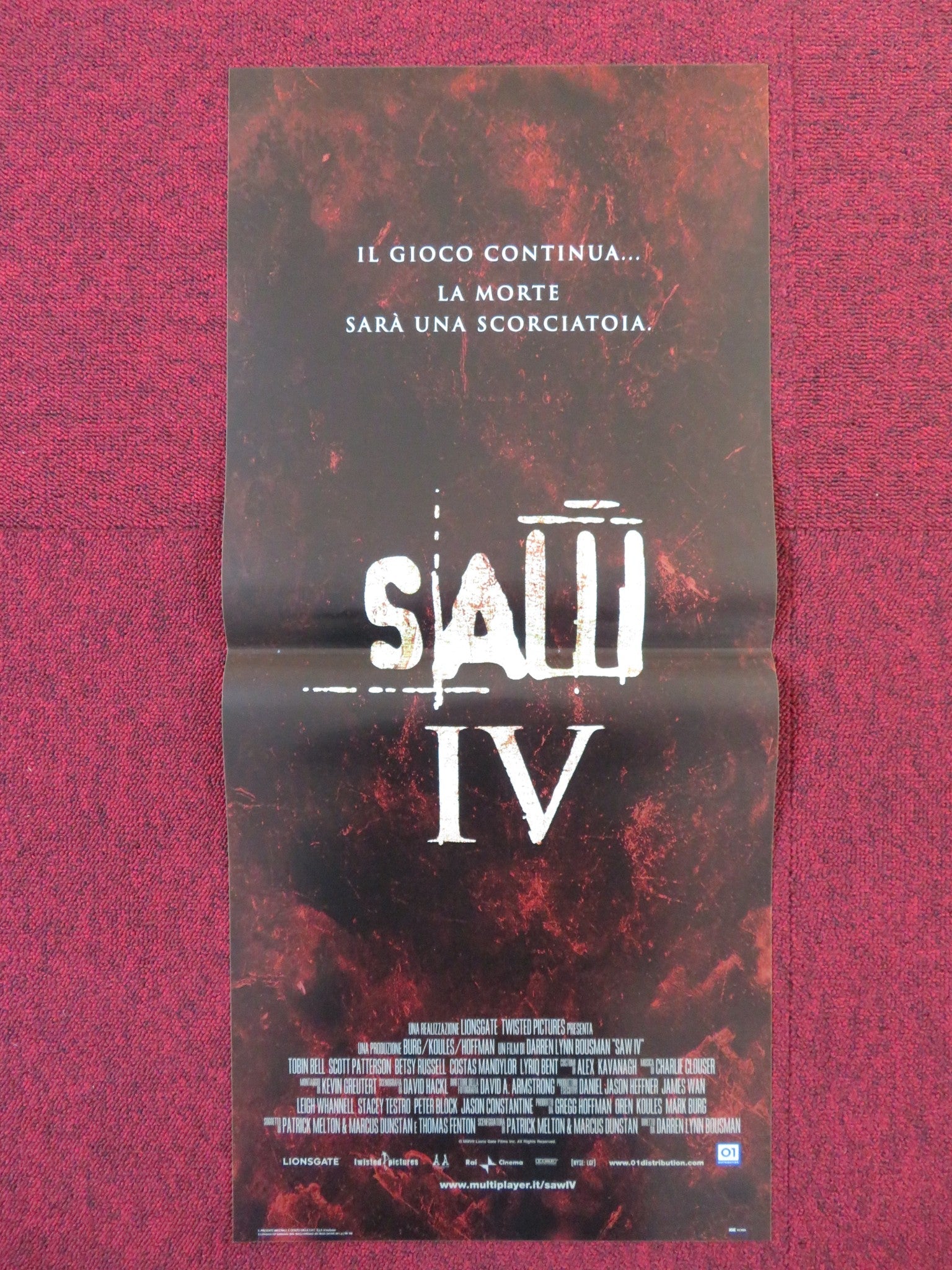 SAW IV ITALIAN LOCANDINA POSTER TOBIN BELL COSTAS MANDYLOR 2004 Rendezvous Cinema Movie posters