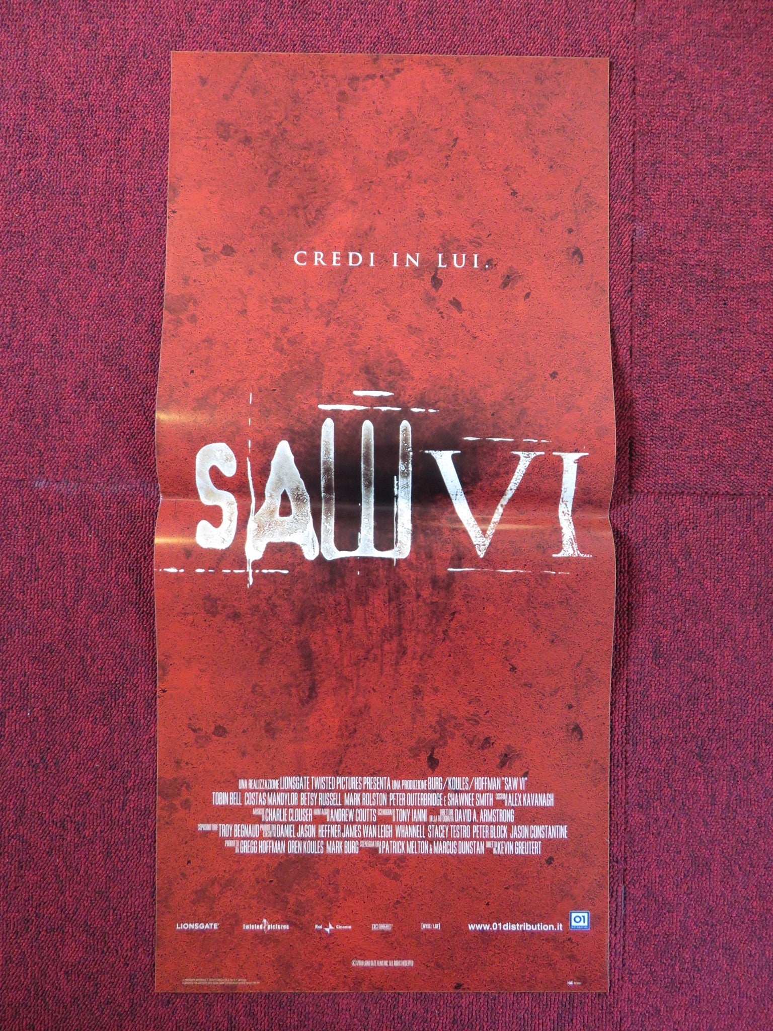 SAW VI ITALIAN LOCANDINA POSTER TOBIN BELL COSTAS MANDYLOR 2009 Rendezvous Cinema Movie posters