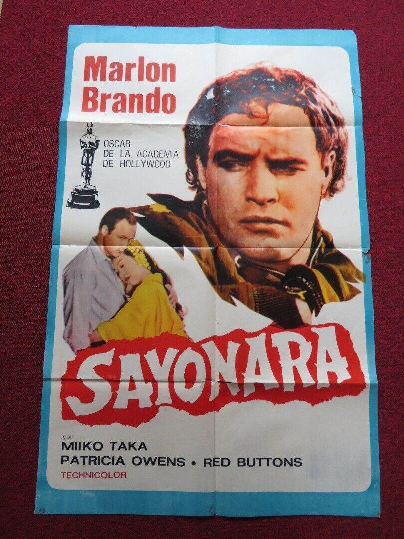 SAYONARA FOLDED ARGENTINA ONE SHEET POSTER MARLON BRANDO JAMES GARNER Movie posters
