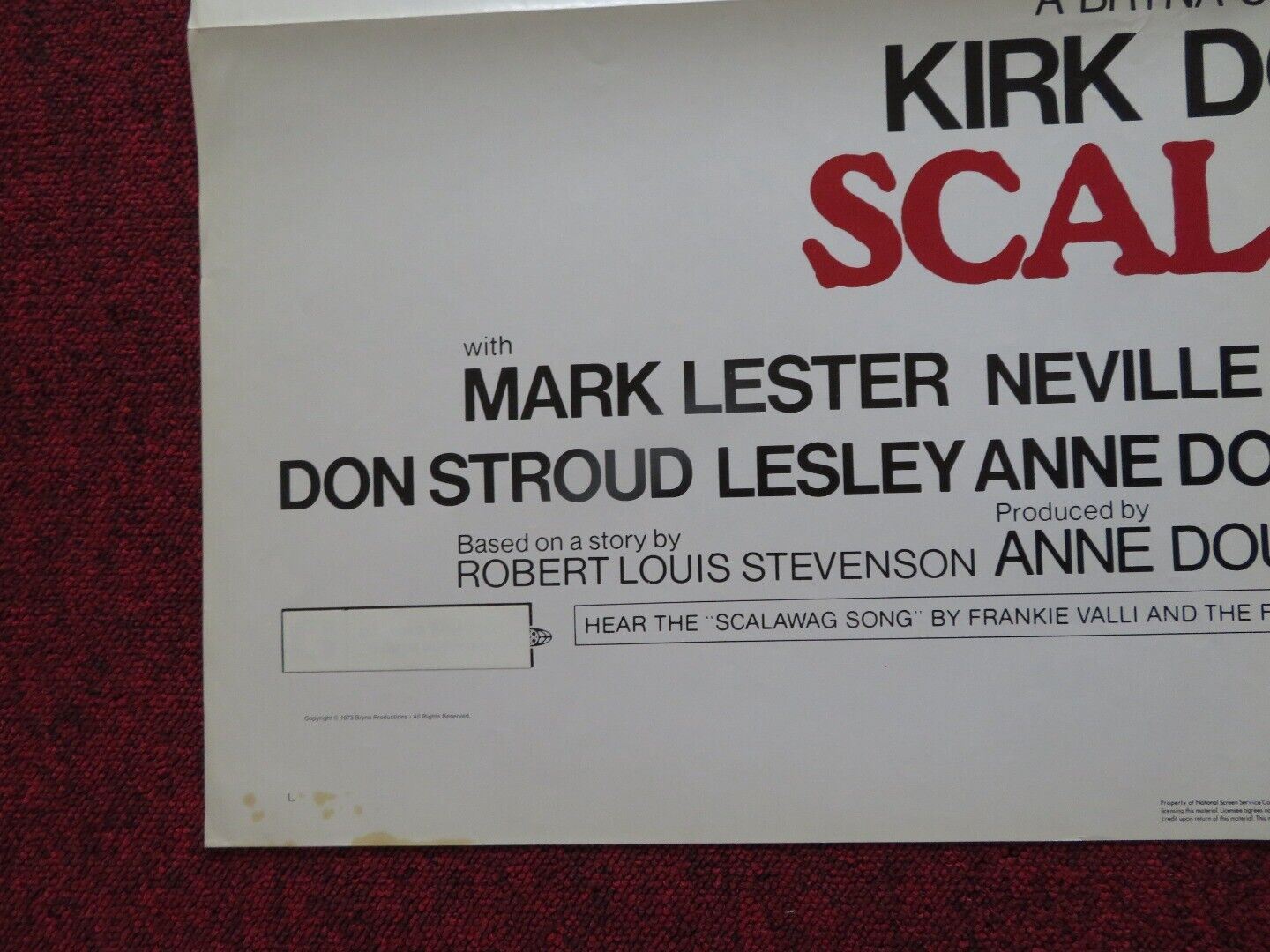 SCALAWAG / PEG LEG, MUSKET AND SABRE US ONE SHEET POSTER KIRK DOUGLAS 1973 Movie posters