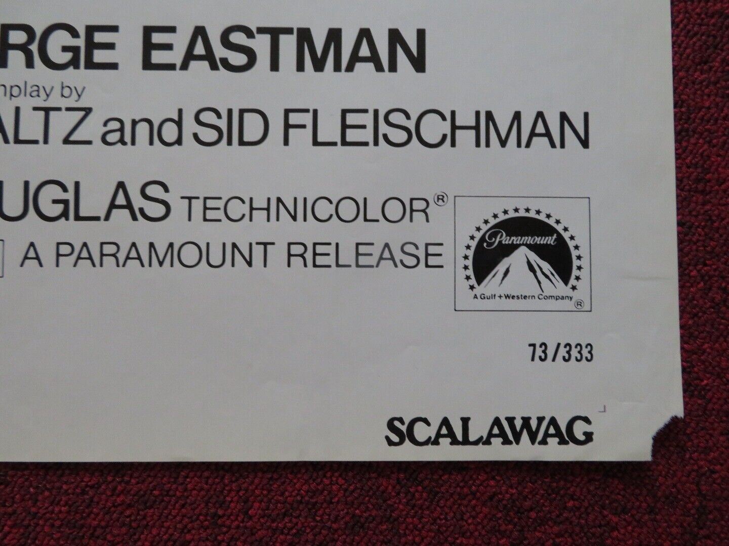 SCALAWAG / PEG LEG, MUSKET AND SABRE US ONE SHEET POSTER KIRK DOUGLAS 1973 Movie posters