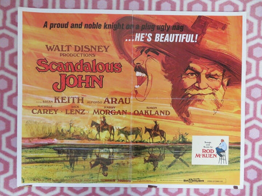 SCANDALOUS JOHN US HALF SHEET (22"x 28") POSTER DISNEY BRIAN KEITH RICK LENZ '71 Movie posters