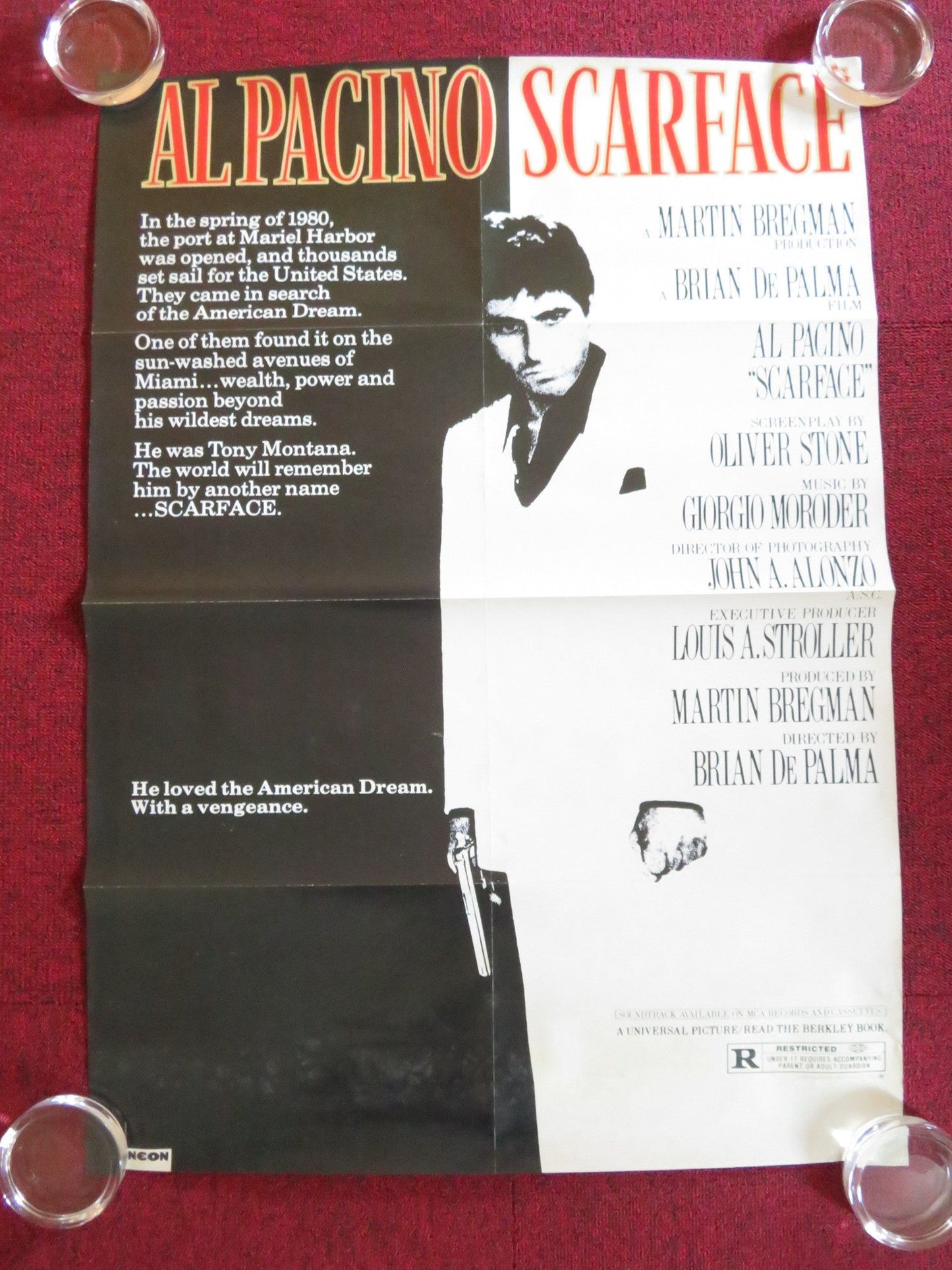 SCARFACE / THE THOMAS CROWN AFFAIR NEON MAGAZINE ROLLED 33.5" X 23.5" POSTER Rendezvous Cinema Movie posters