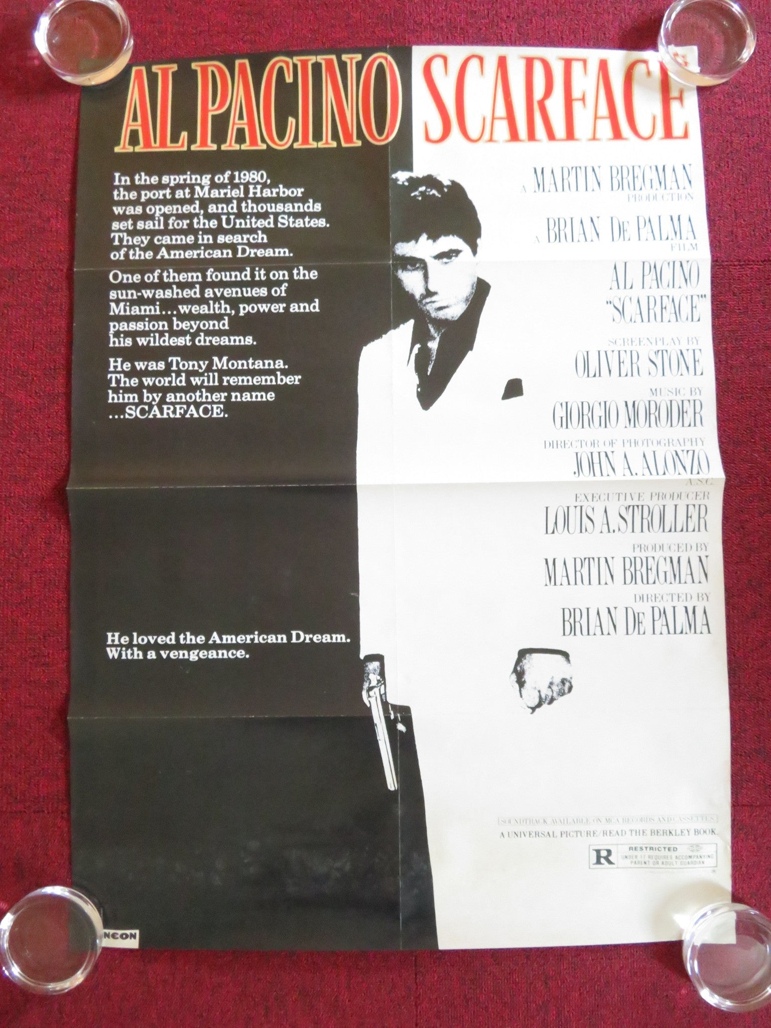 SCARFACE / THE THOMAS CROWN AFFAIR NEON MAGAZINE ROLLED 33.5" X 23.5" POSTER Rendezvous Cinema Movie posters