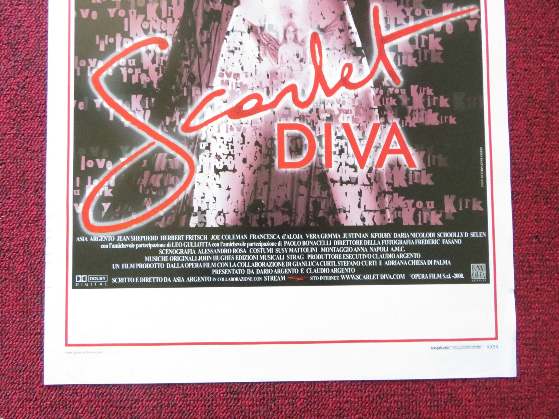SCARLET DIVA ITALIAN LOCANDINA POSTER ASIA ARGENTO JEAN SHEPARD 2000 Rendezvous Cinema Movie posters
