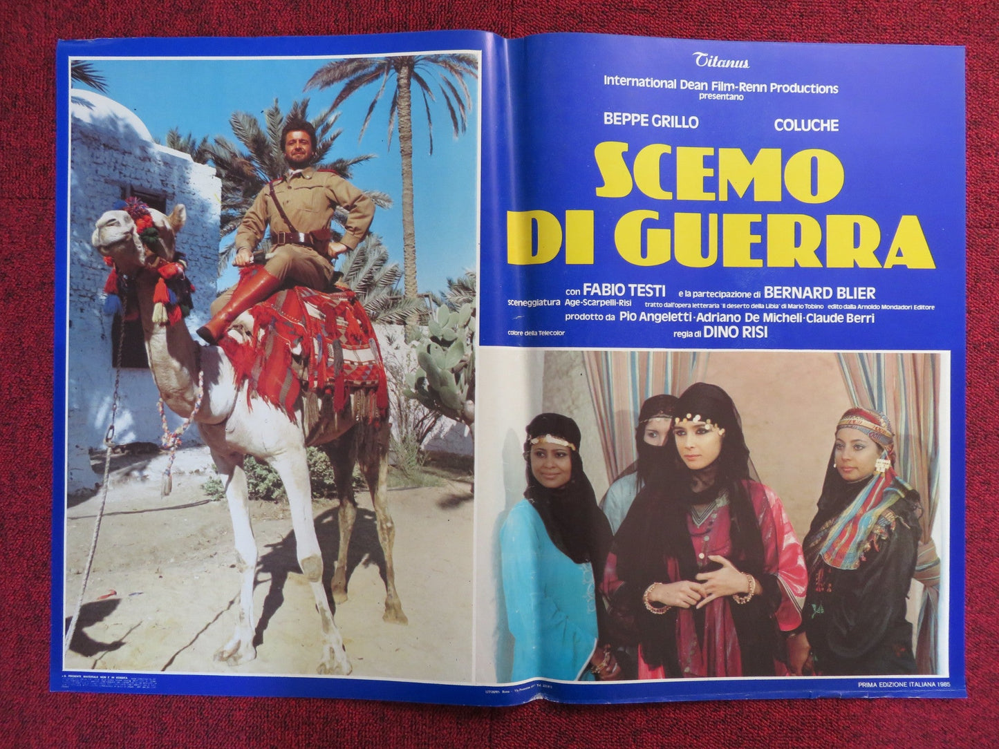 SCEMO DI GUERRA - F ITALIAN FOTOBUSTA POSTER BEPPE GRILLO COLUCHE 1985 Rendezvous Cinema Movie posters
