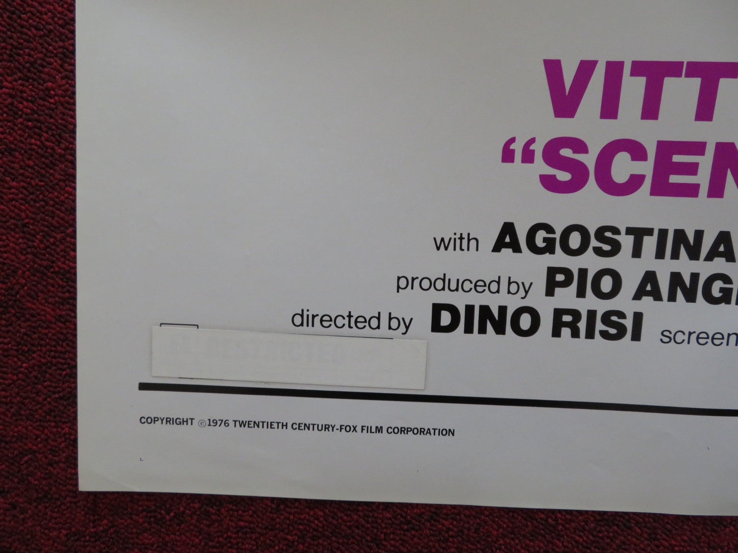 SCENT OF A WOMAN FOLDED US ONE SHEET POSTER VITTORIO GASSMAN 1976 Rendezvous Cinema Movie posters