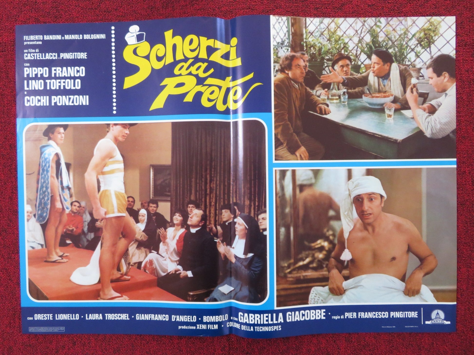 SCHERZI DA PRETE - D ITALIAN FOTOBUSTA POSTER PIPPO FRANCO LINO TOFFOLO 1978 Rendezvous Cinema Movie posters