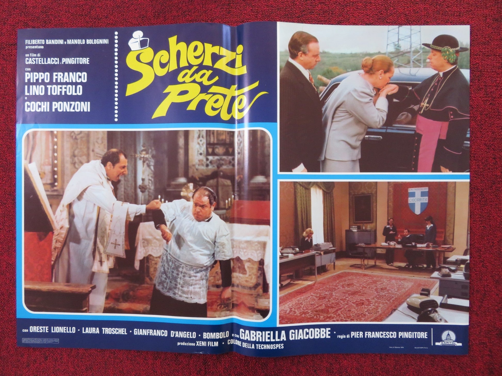 SCHERZI DA PRETE - G ITALIAN FOTOBUSTA POSTER PIPPO FRANCO LINO TOFFOLO 1978 Rendezvous Cinema Movie posters