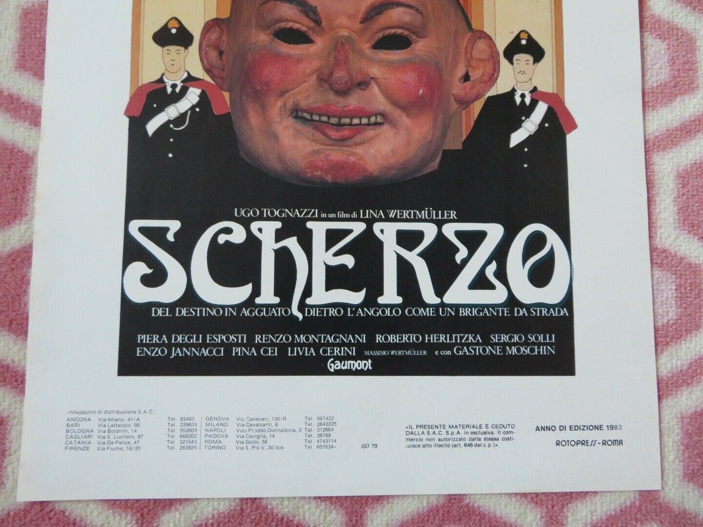 SCHERZO DEL DESTINO IN AGGUATO... ITALIAN LOCANDINA (27.5"x12.5") POSTER 1983 Movie posters
