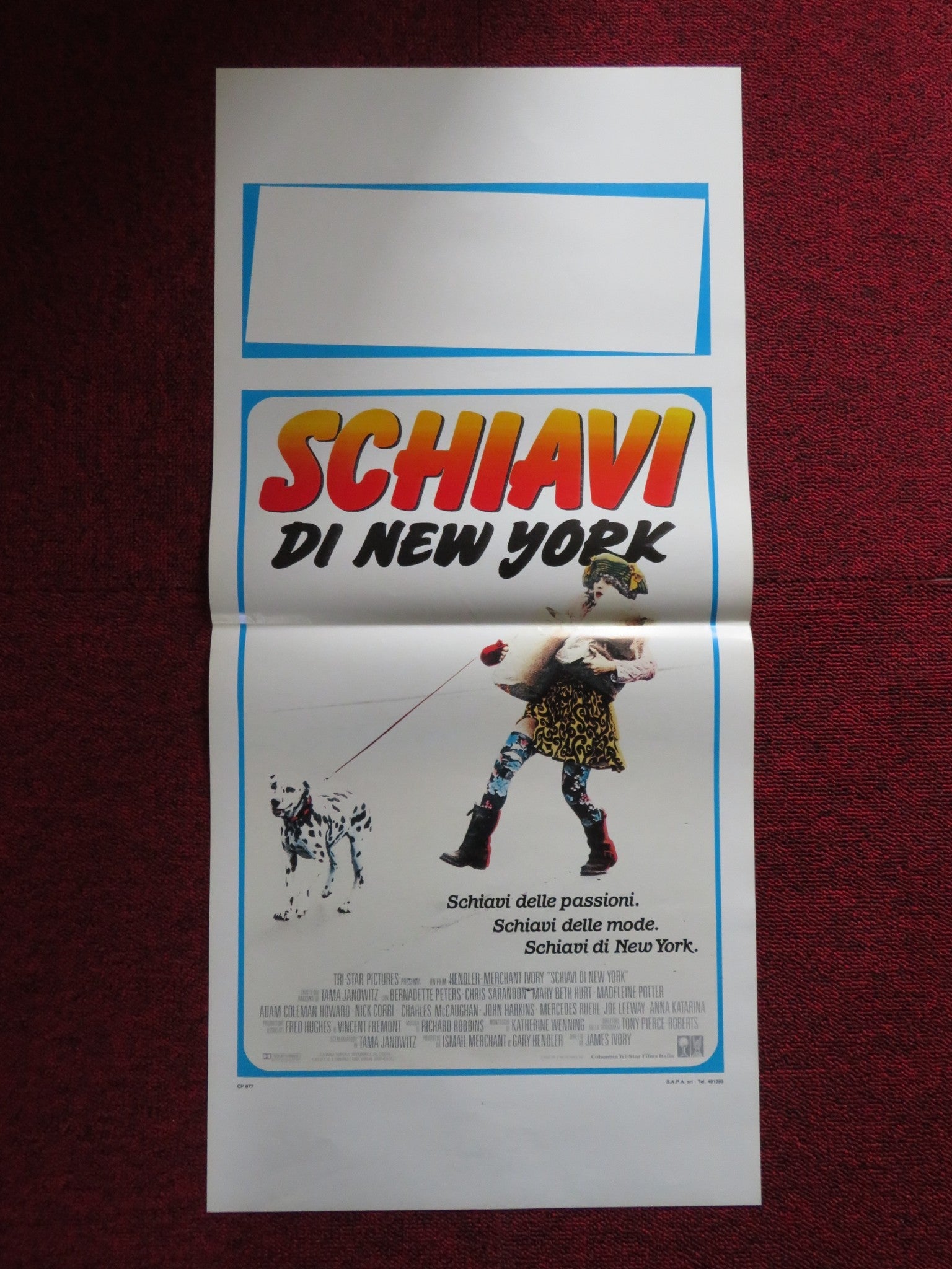 SCHIAVI DI NEW YORK ITALIAN LOCANDINA POSTER BERNADETTE PETERS C. SARANDON 1989 Rendezvous Cinema Movie posters