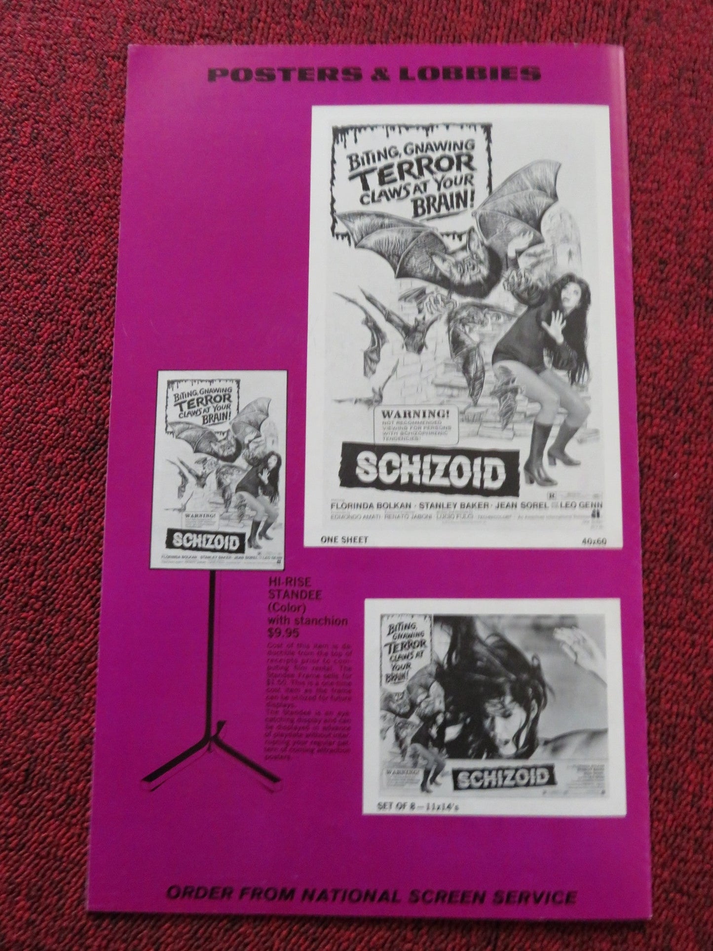 SCHIZOID / A Lizard in a Woman's Skin - UNCUT US PRESSBOOK LUCIO FULCI 1971 Rendezvous Cinema Movie posters
