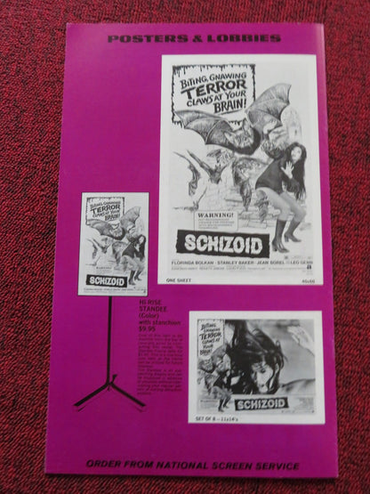 SCHIZOID / A Lizard in a Woman's Skin - UNCUT US PRESSBOOK LUCIO FULCI 1971 Rendezvous Cinema Movie posters