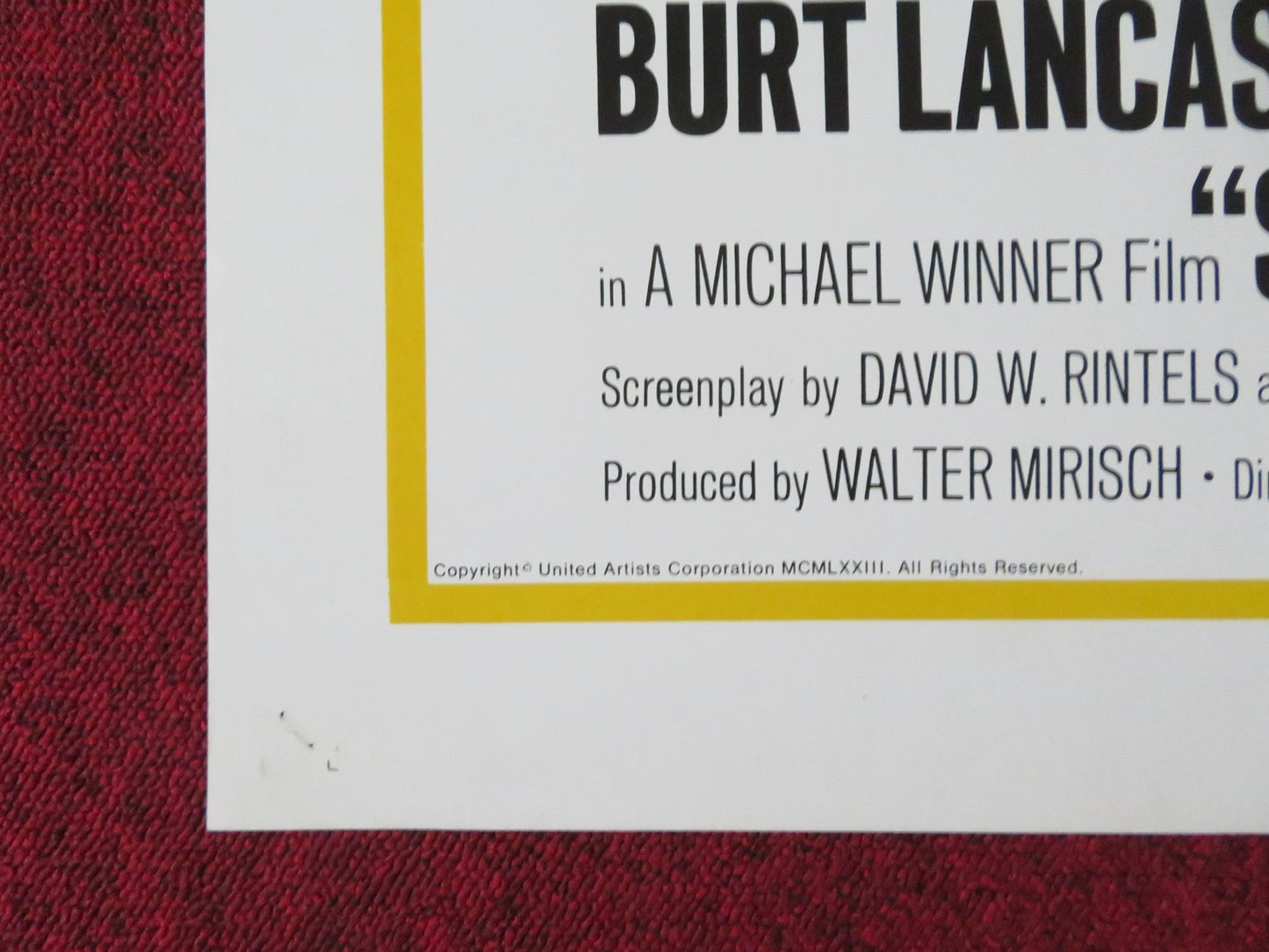 SCORPIO - STYLE B FOLDED US ONE SHEET POSTER BURT LANCASTER ALAIN DELON 1973 Rendezvous Cinema Movie posters