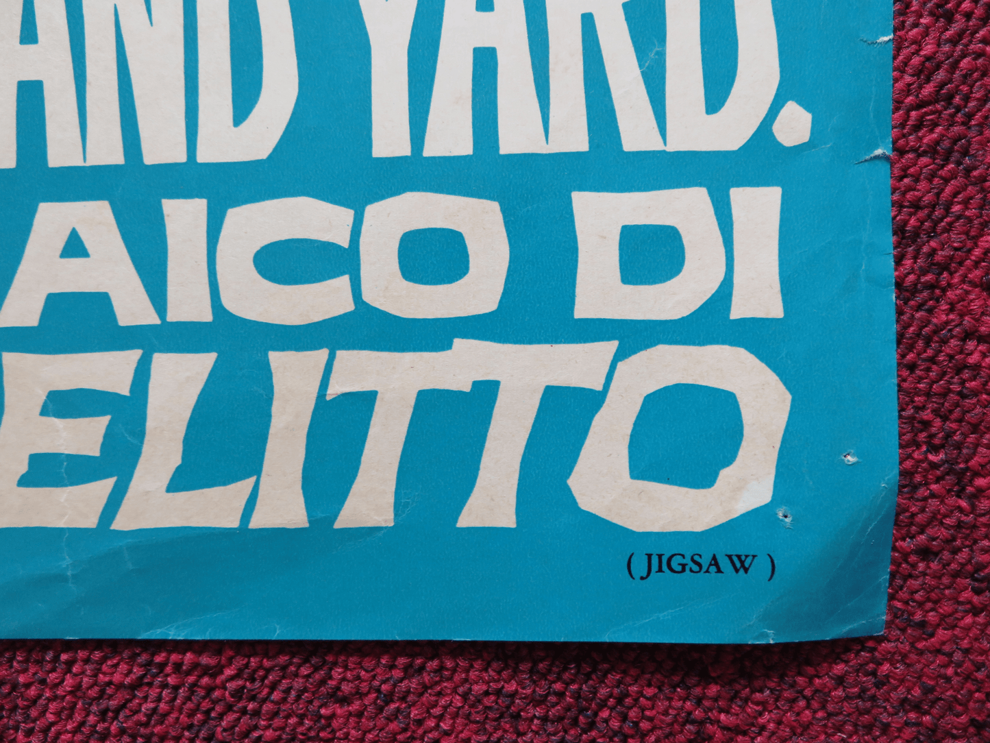 SCOTLAND YARD: MOSAICO DI UN DELITTO / Jigsaw ITALIAN FOTOBUSTA POSTER 1962 Rendezvous Cinema Movie posters