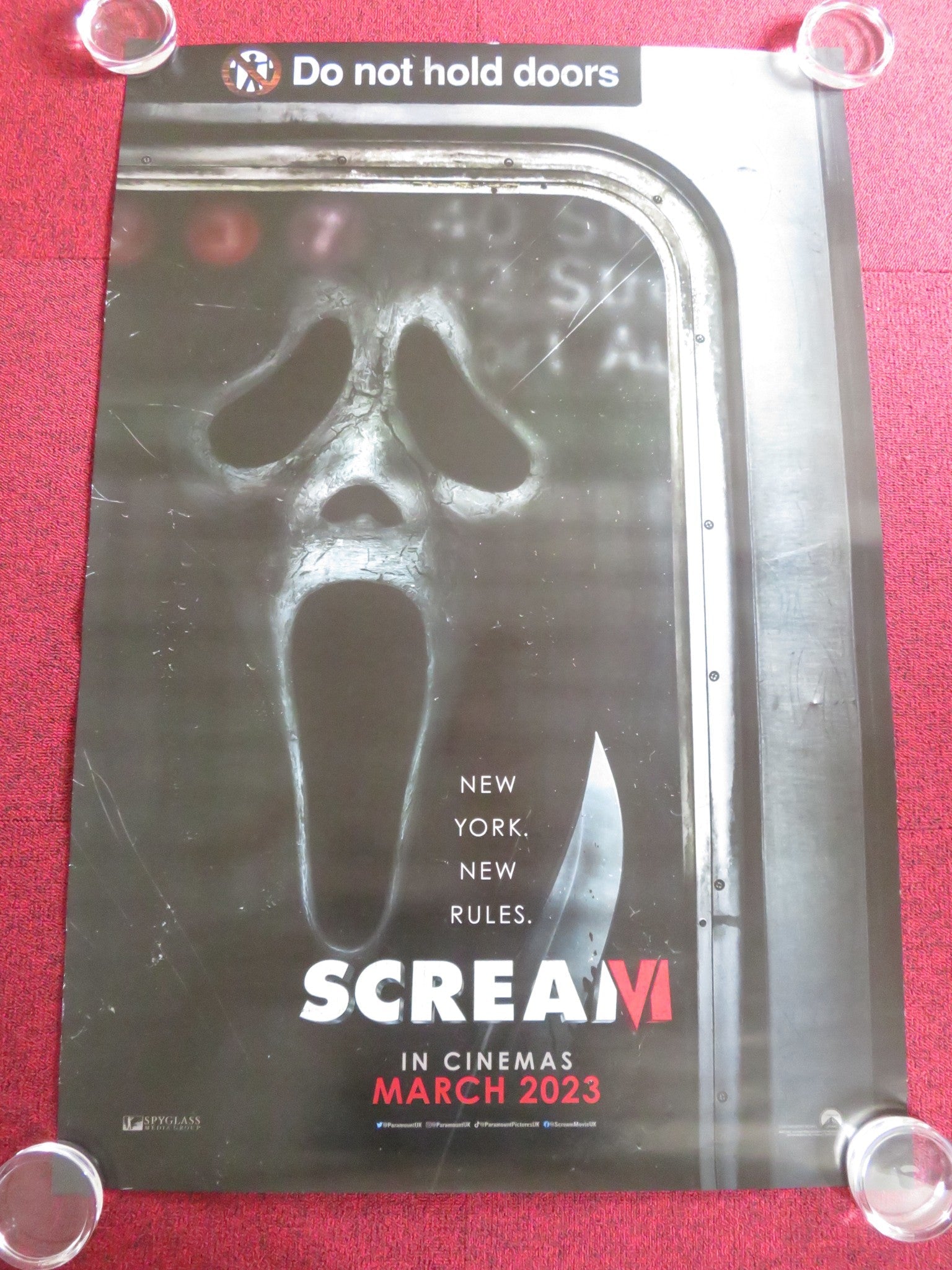 SCREAM VI UK ONE SHEET ROLLED POSTER COURTNEY COX JENNA ORTEGA 2023 Rendezvous Cinema Movie posters