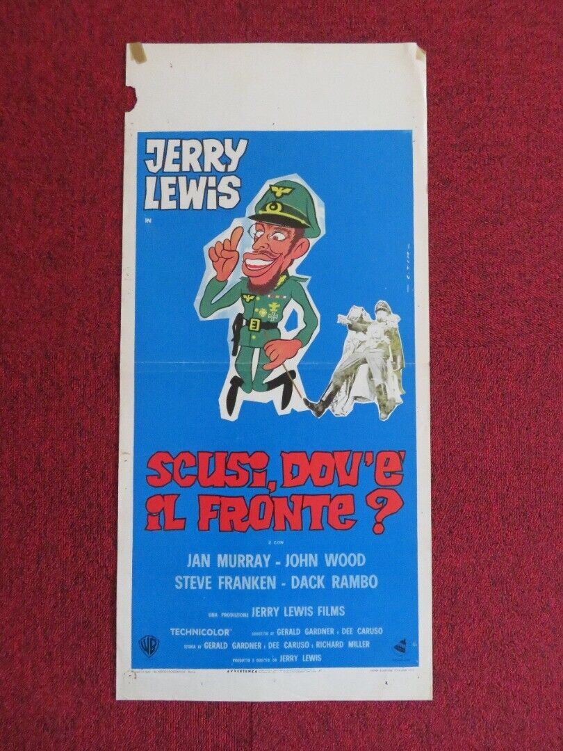 SCUSI, DOV'E IL FRONTE? ITALIAN LOCANDINA (27.5"x13") POSTER J LEWIS 1970 Movie posters