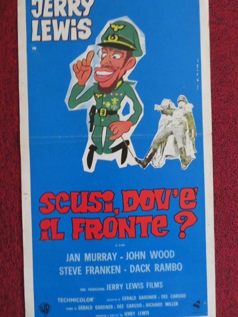 SCUSI, DOV'E IL FRONTE? ITALIAN LOCANDINA (27.5"x13") POSTER J LEWIS 1970 Movie posters