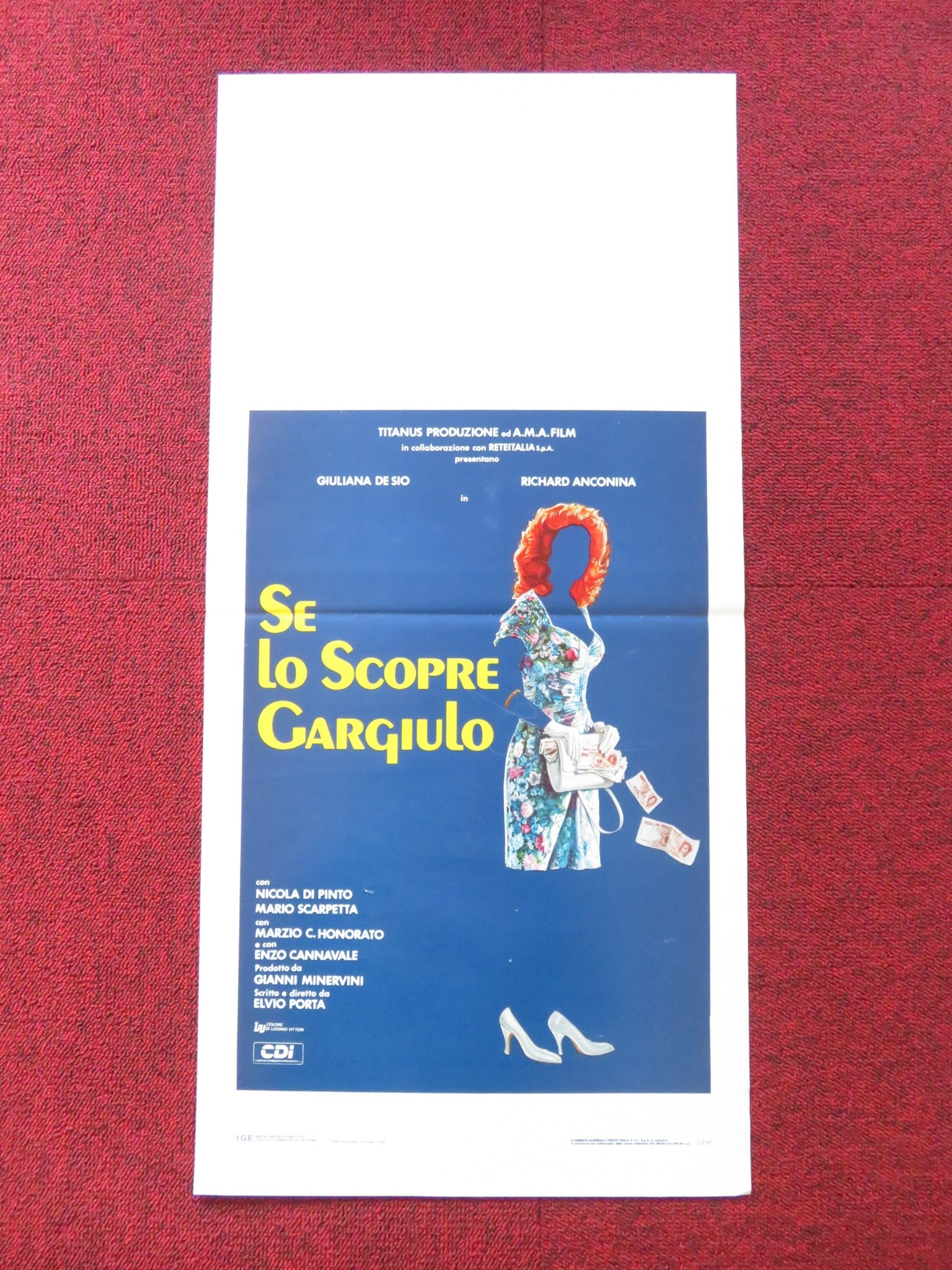SE LO SCOPRE GARGIULO ITALIAN LOCANDINA POSTER GUILIANA DE SIO R. ANCONINA 1988 Rendezvous Cinema Movie posters