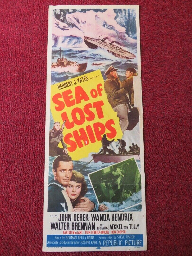 SEA OF LOST SHIPS US INSERT (14"x 36") POSTER JOHN DEREK WANDA HENDRIX 1953 Movie posters