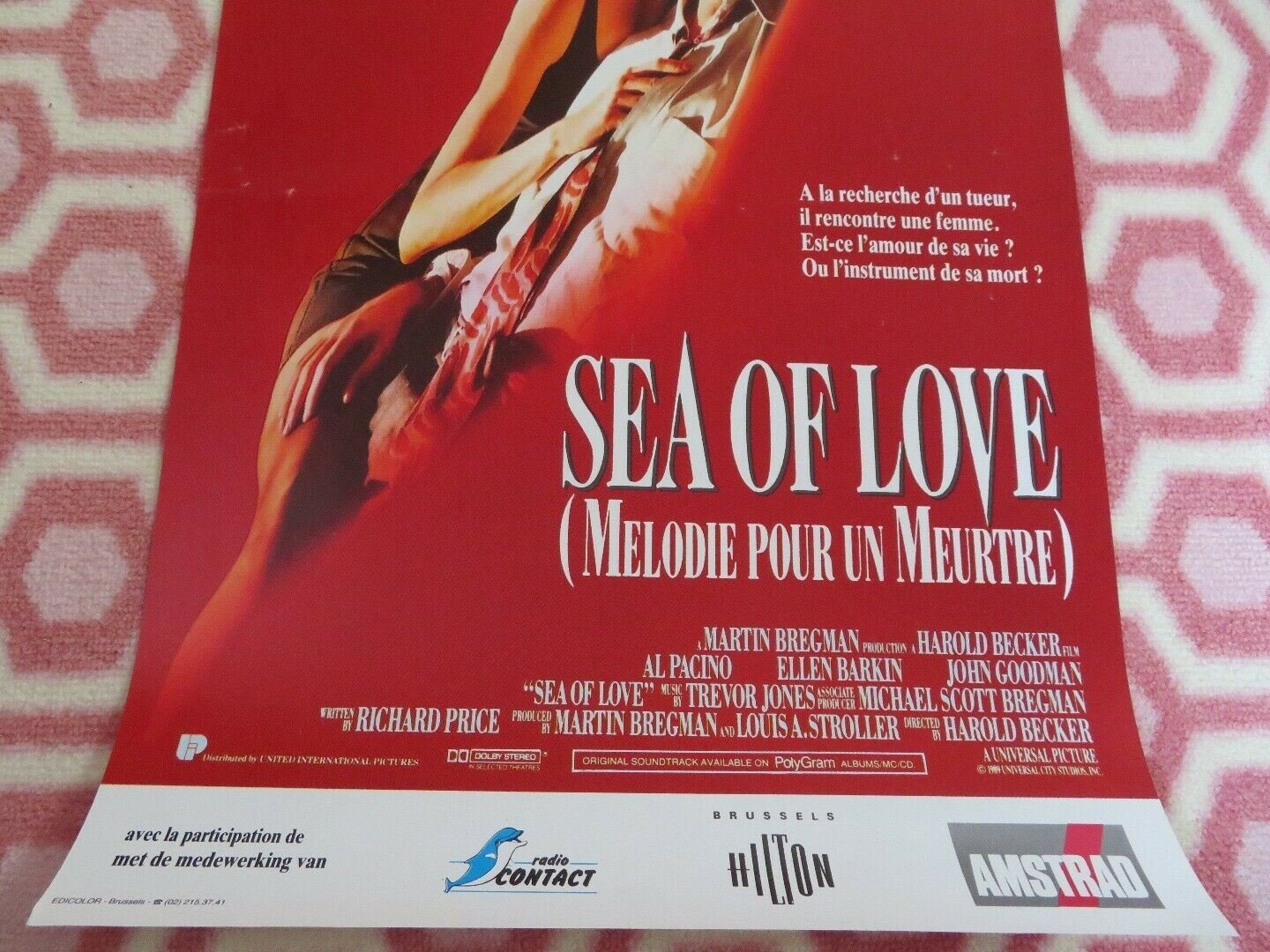SEA OF LOVE / MELODIE POUR UN MEURTRE BELGIUM (19.5"x 13") POSTER AL PACINO 1989 Movie posters