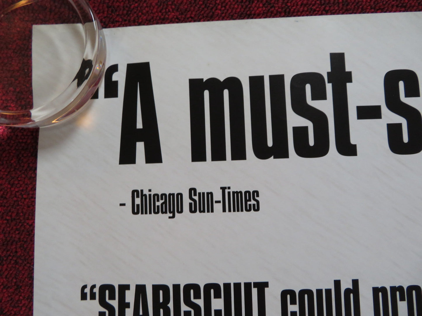 SEABISCUIT UK QUAD (30"x 40") ROLLED POSTER JEFF BRIDGES TOBEY MAGUIRE 2003 Rendezvous Cinema Movie posters