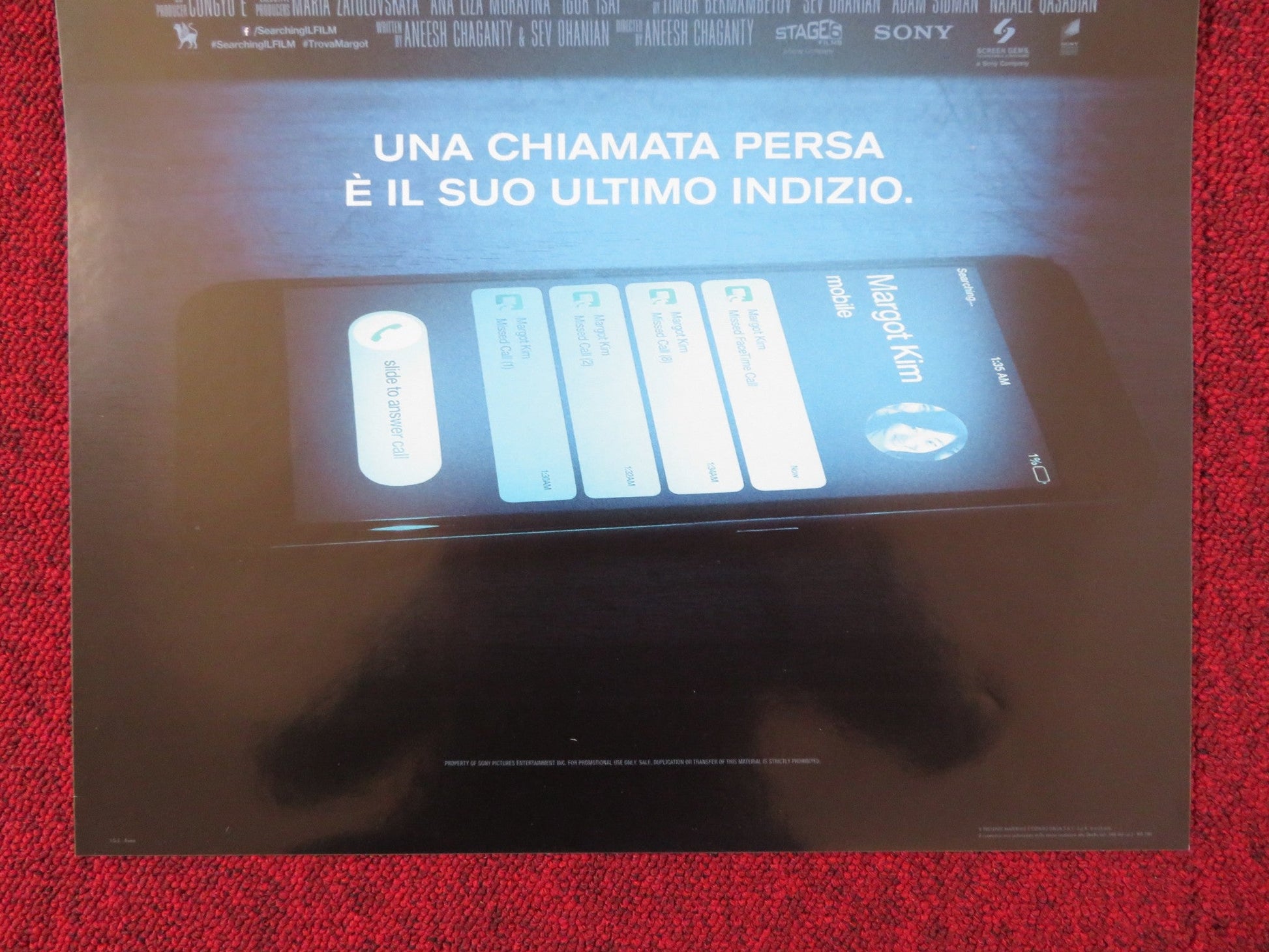 SEARCHING ITALIAN LOCANDINA POSTER JOHN CHO DEBRA MESSING 2018 Rendezvous Cinema Movie posters