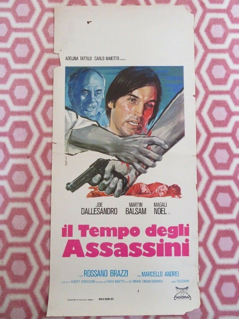 SEASON FOR ASSASINS ITALIAN (28"x13") POSTER JOE DALLESANDRO MARTIN BALSAM 1975 Movie posters