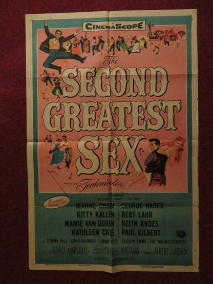 SECOND GREATEST SEX FOLDED US ONE SHEET POSTER JEANNE CRAIN GEORGE NADER 1955 Movie posters