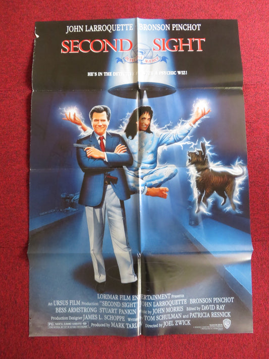 SECOND SIGHT FOLDED US ONE SHEET POSTER JOHN LARROQUETTE BRONSON PINCHOT 1989 Rendezvous Cinema Movie posters